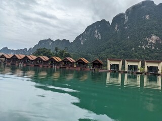 Fototapeta na wymiar Water bungalows of Thailand 