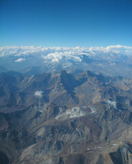 view of the mountains from the airplane