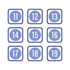 Numeric icon vector design templates