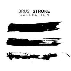 Vector collection of black brushstrokes