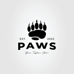 grizzly paw or bear feet claw logo vector illustration design. © rizka arishandy