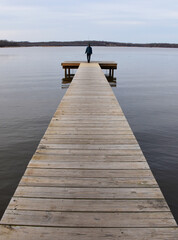 Naklejka premium Fishing Pier in Hopewell City Park, Virginia, USA