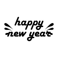 Black Flat New Year Lettering 2