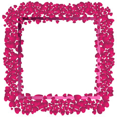 Frame Valentines day sale background with hearts. Vector illustration. Wallpaper, flyers, invitation, posters, brochure, banners. February 14.