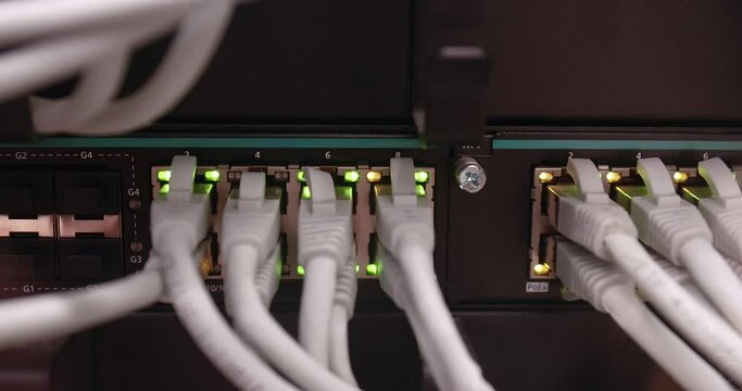 Network cables into rack servers