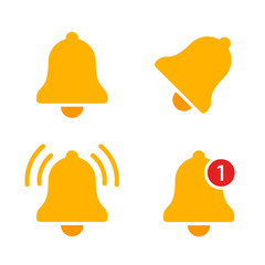 Notification bell icon set