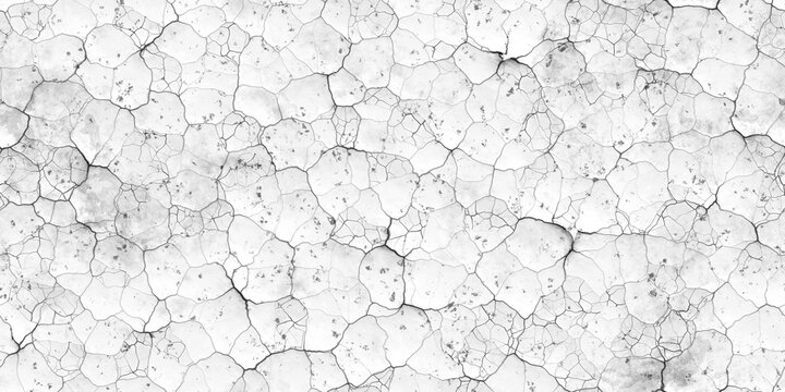 Seamless broken cracks background texture. Tileable stained peeling paint craquelure crackle pattern transparent grunge overlay. Barren drought concept wallpaper or dry desert backdrop. 3D rendering.
