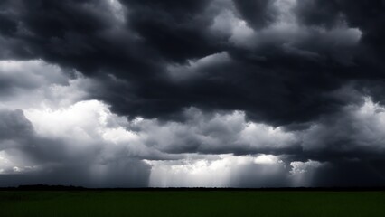 Obraz na płótnie Canvas Dramatic thunderstorm clouds in the dark sky.