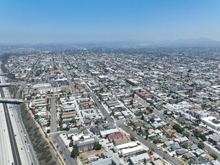 Fototapeta na wymiar Aerial view of North Park neighborhood in San Diego, California, United States. July 13th, 2022 