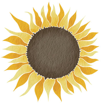 Abstract sunflower watercolor banner illustration for decoration on summer season and superfood concept.