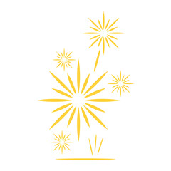 Yellow Flat Firework Icon 1