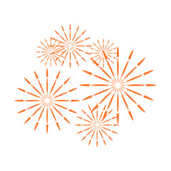 Orange Flat Firework Icon 2