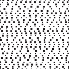 Geometric seamless pattern, black and white background, vector illustration.