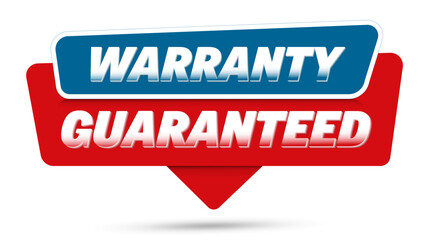Warranty guaranteed sign banner