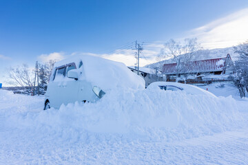 雪に埋もれた車