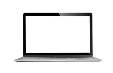 Isolated laptop with empty space on transparent png