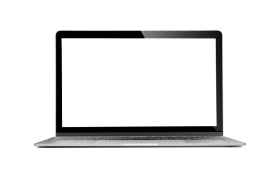 Isolated laptop with empty space on transparent png