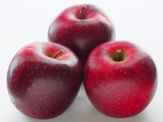 赤く色づいたりんごの実