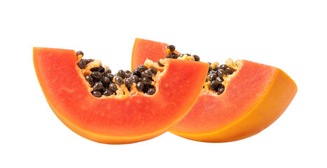 papaya fruit with seeds on transparent png