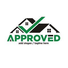 house or home  with check list or check mark for approved.