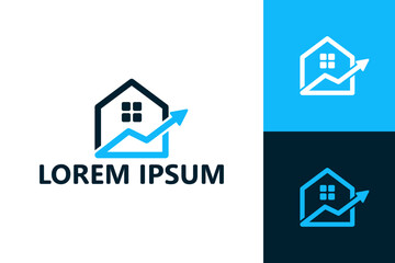 House statistic invest logo template design vector