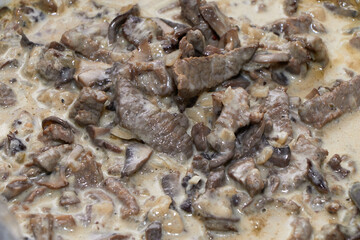 beef stroganoff on a plate