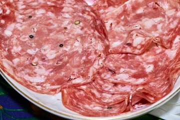 cold cuts served on a dish