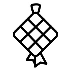 islamic ketupat outline icon
