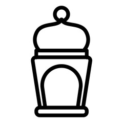 Islamic lantern outline icon