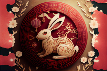 Chinese new year 2023 - AI Generated- Year of rabbit