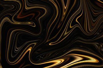 gold, liquid, marble, abstract black background