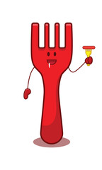 cute fork  illustration vector