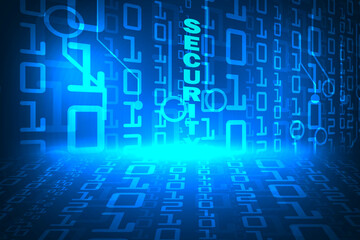 high security and protection by padlock technology abstract background.