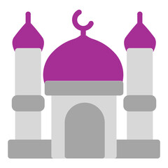 Mosque icon flat. Muslim building to pray. Vector illustration
