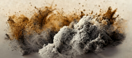 gray brown powder brush explosion background