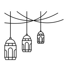 Islamic lantern decoration vector illustration design