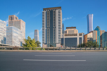 Fototapeta na wymiar Skyline and Expressway of Urban Buildings in Beijing, China