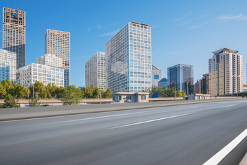 Fototapeta na wymiar Skyline and Expressway of Urban Buildings in Beijing, China