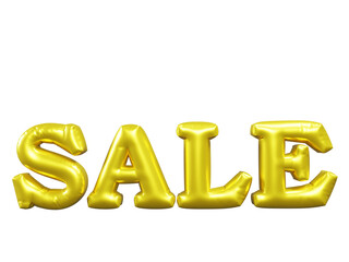 Balloon eglish alphabet,  SALE , is gold color made by 3d rendering