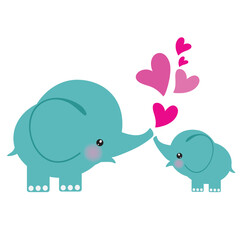 mother day elephants with  hearts