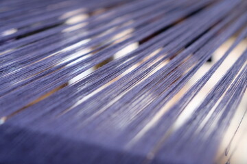 indigo dyed yarn, blue color,natural cotton yarn. Natural fibers thread from natural cotton dyed...