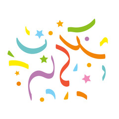 Confetti vector illustration decoration design for birthday, event, anniversary. Colorful element ribbon decorate.