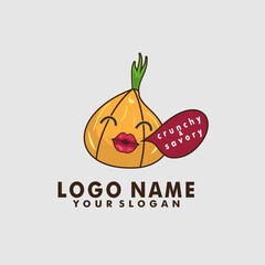 onion chips logo vector, onion chips icon template isolated