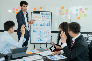 Asia business meeting consultations of business people in the company's meeting room. 