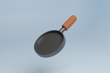 frying pan in 3d rendering design