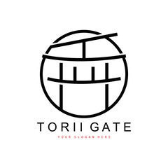Torii Gate Logo, Japanese Building Design, China Icon Vector, Illustration Template icon