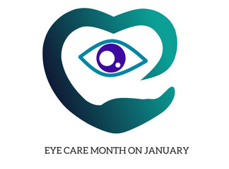 Vector banner template design concept of National Eye Care Month observed on every January