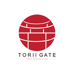Torii Gate Logo, Japanese Building Design, China Icon Vector, Illustration Template icon