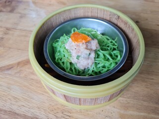 dim sum breakfast  Green Vermicelli with Carrot Chicken