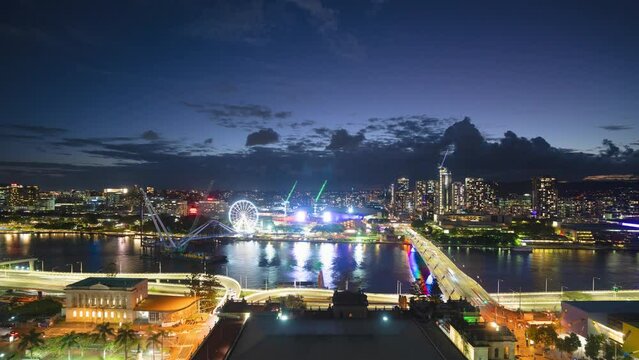 Brisbane Nighttime Timelapse video from Brisbane city,Queensland Australia, 2032 olympics city